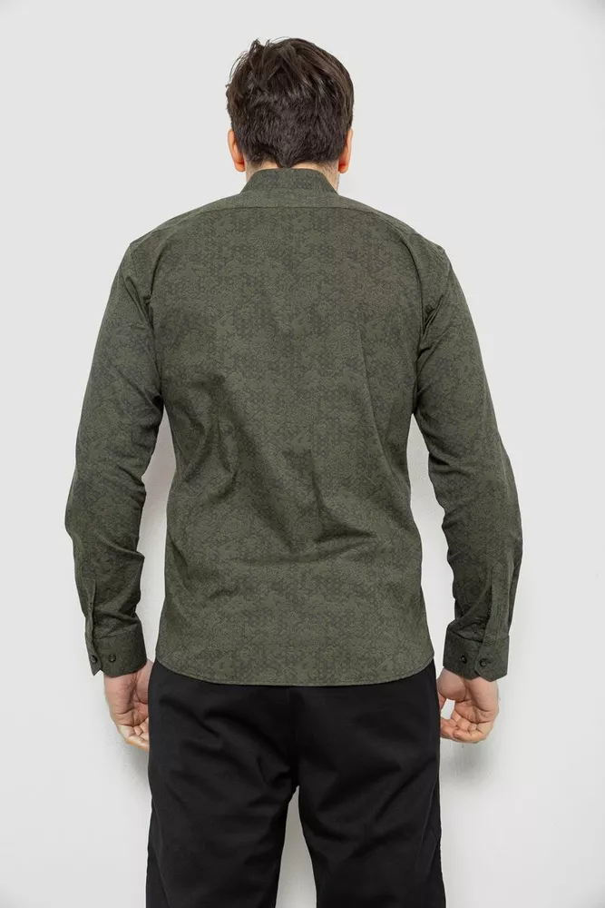 Купити Сорочка чоловіча з принтом, колір хакі, 186R6053 оптом - Фото №4