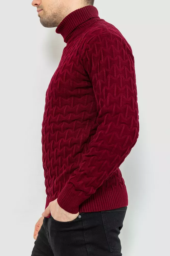 Купити Гольф-светр чоловічий, колір бордовий, 161R619 - Фото №3