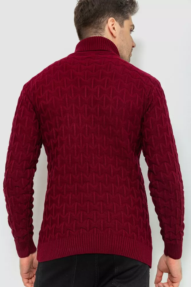 Купити Гольф-светр чоловічий, колір бордовий, 161R619 - Фото №4