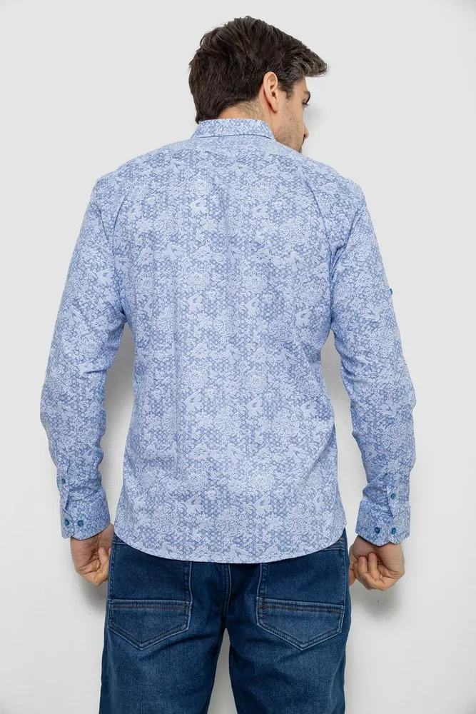 Купити Сорочка чоловіча з принтом, колір блакитний, 186R6053 - Фото №4