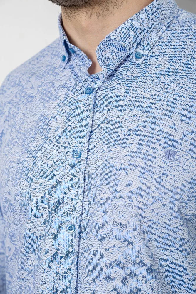 Купити Сорочка чоловіча з принтом, колір блакитний, 186R6053 - Фото №5