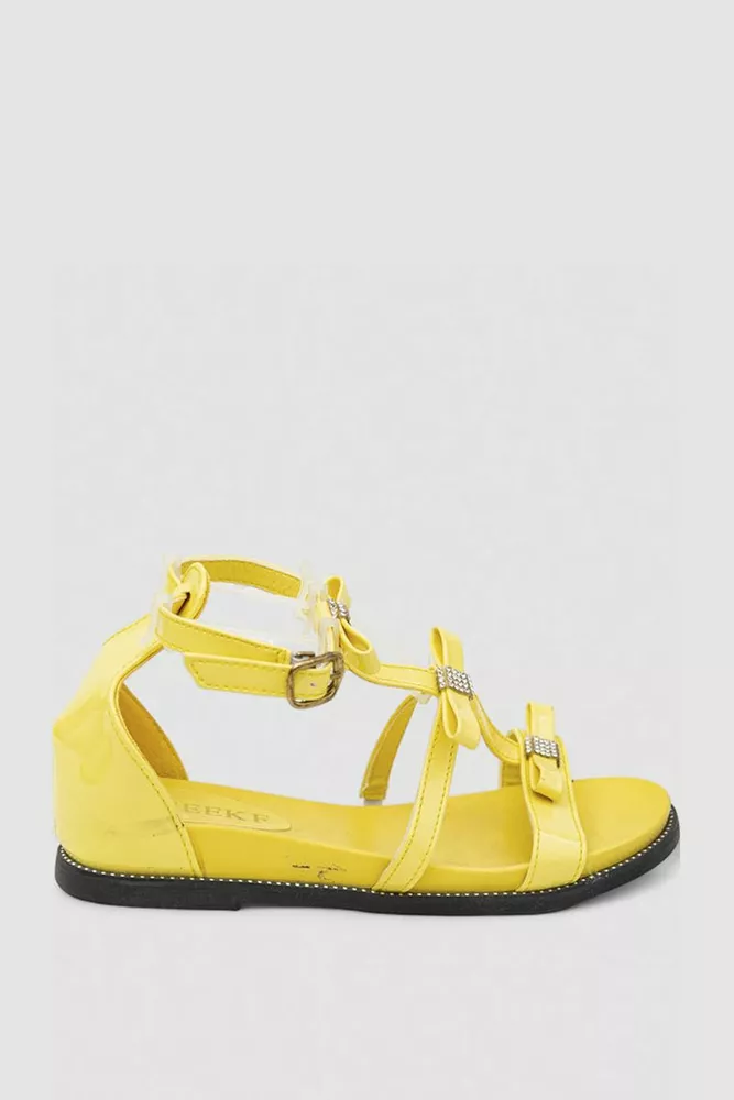 Купить Босоножки женские лаковые  -уценка, цвет желтый, 243R913-6-U-4 - Фото №1
