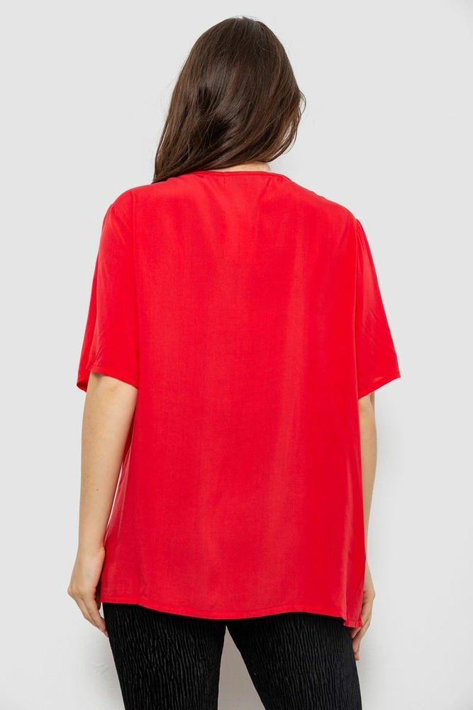 Купить Блуза женская однотонная, цвет красный, 244RM208 - Фото №4