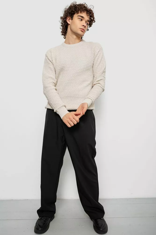 Купить Свитер мужской однотонный, цвет молочный, 161R1040 - Фото №2