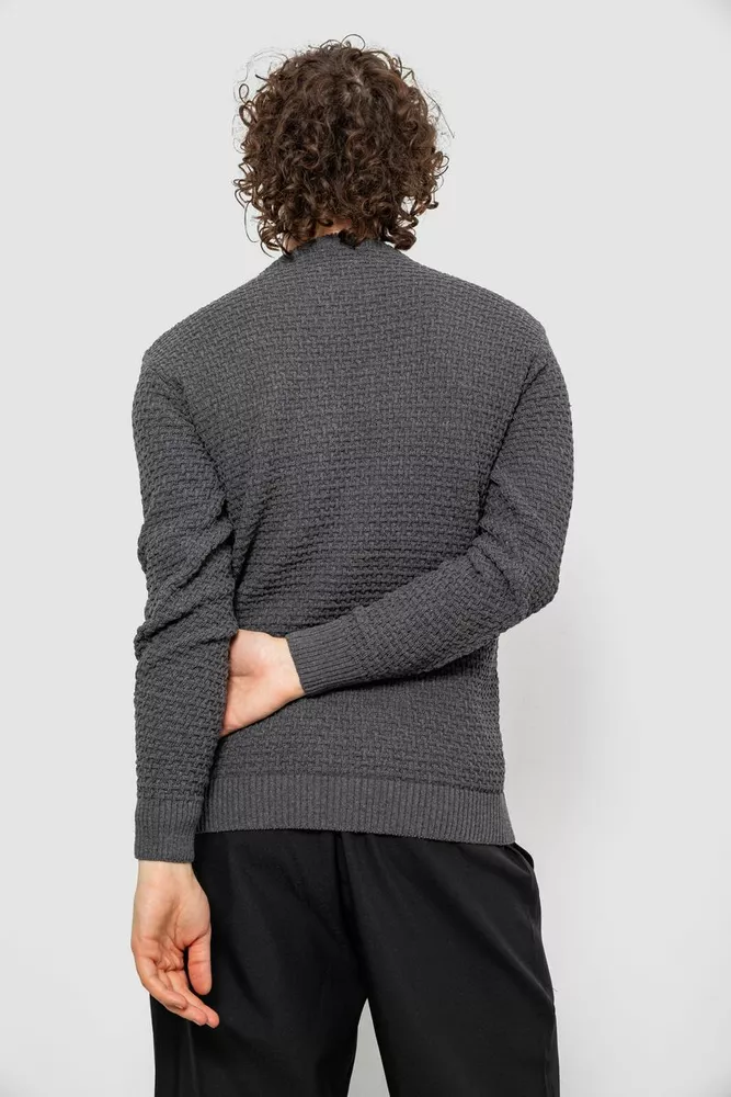 Купить Свитер мужской однотонный, цвет серый, 161R1040 - Фото №5