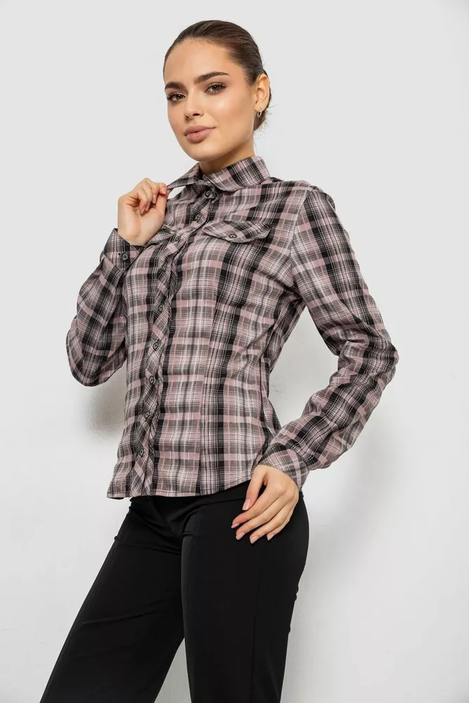 Купити Сорочка жіноча повсякденна, колір темно-пудровий, 230R064 - Фото №3