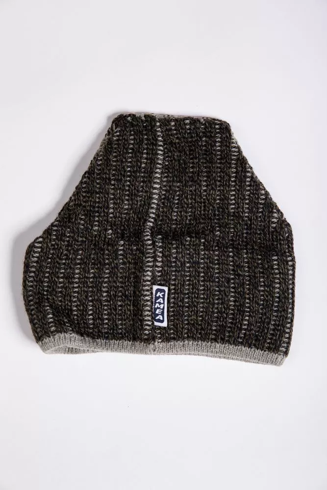 Купити Чоловіча шапка, в смужку кольору хакі, 167R7790 оптом - Фото №4