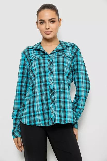 Рубашка женская повседневная, цвет бирюзовый, 230R064