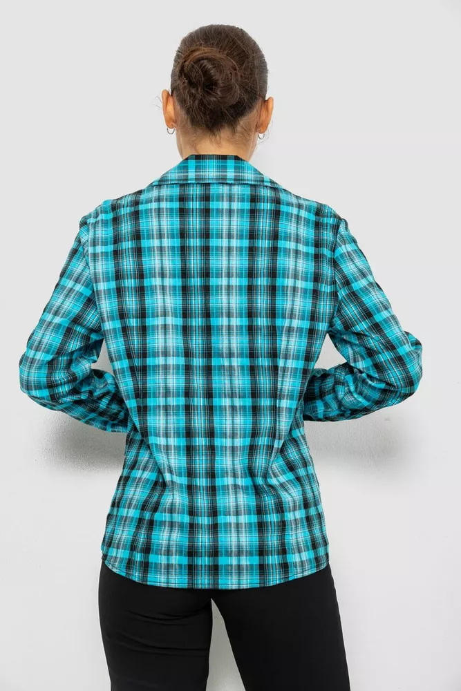 Купити Сорочка жіноча повсякденна, колір бірюзовий, 230R064 - Фото №4