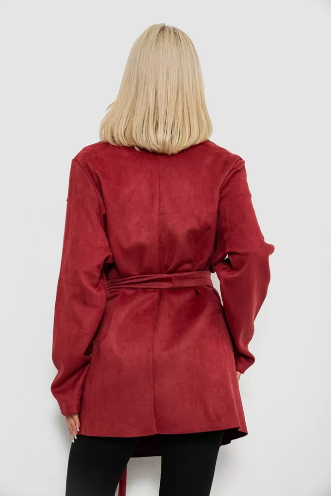 Купити Жіночий кардиган однотонний, колір бордовий, 257R001 - Фото №4