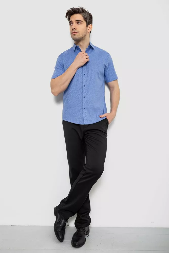 Купить Рубашка мужская с принтом, цвет голубой, 214R7339 - Фото №2