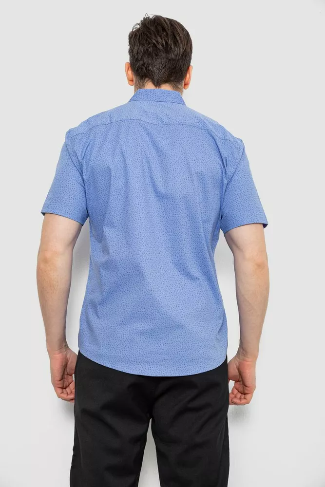 Купить Рубашка мужская с принтом, цвет голубой, 214R7339 - Фото №4