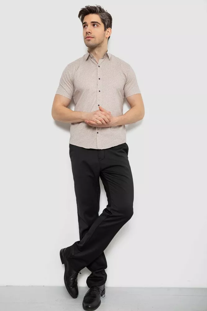 Купить Рубашка мужская с принтом, цвет молочный, 214R7339 - Фото №2