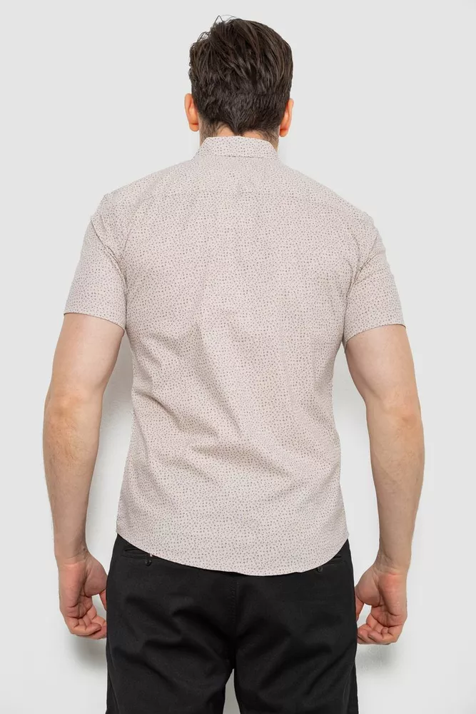 Купить Рубашка мужская с принтом, цвет молочный, 214R7339 - Фото №4