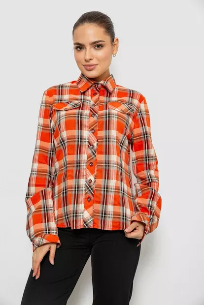 Рубашка женская повседневная, цвет оранжевый, 230R064