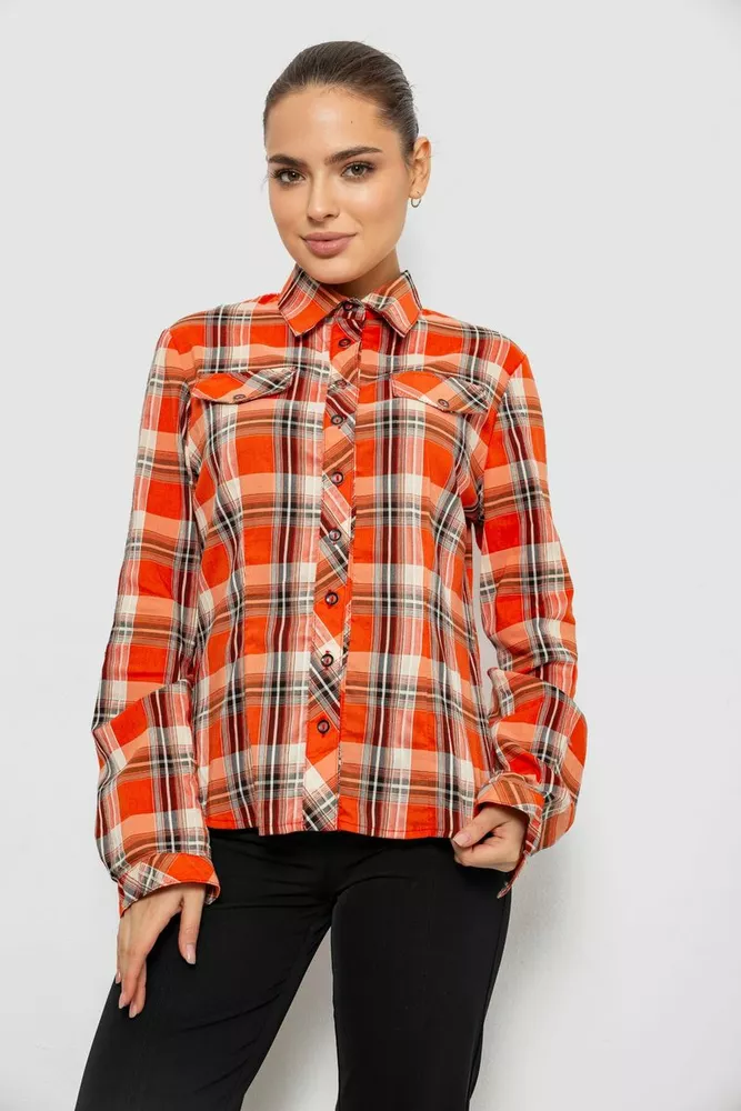 Купити Сорочка жіноча повсякденна, колір помаранчевий, 230R064 - Фото №1