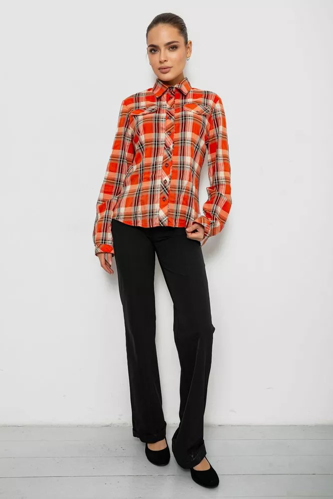 Купити Сорочка жіноча повсякденна, колір помаранчевий, 230R064 - Фото №2