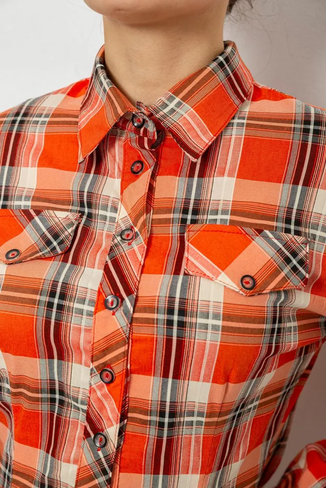 Купити Сорочка жіноча повсякденна, колір помаранчевий, 230R064 - Фото №5