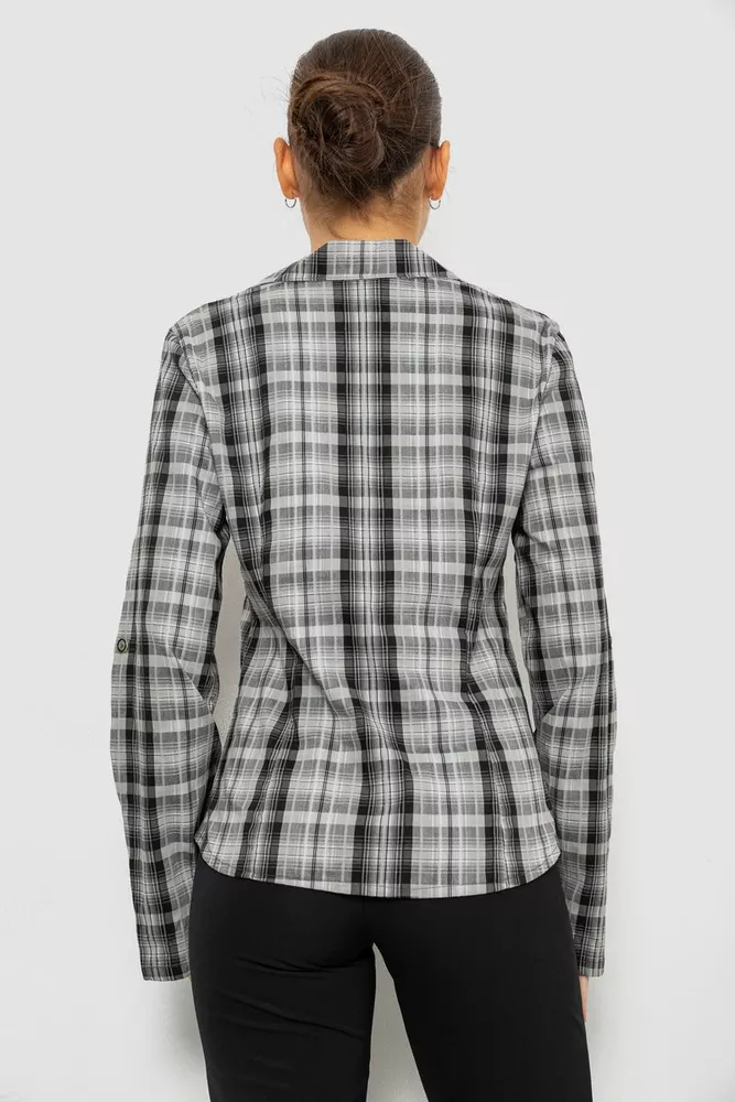 Купить Рубашка женская в клетку, цвет серый, 230R064-1 - Фото №4