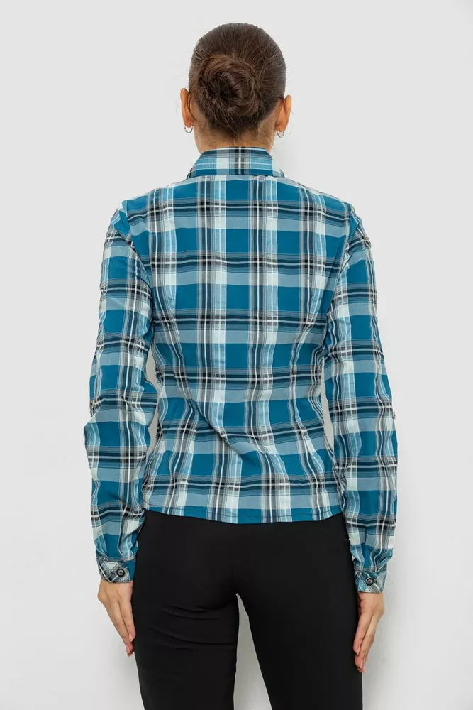 Купити Сорочка жіноча повсякденна, колір синій, 230R064 - Фото №4