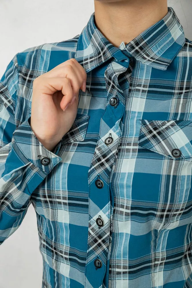 Купити Сорочка жіноча повсякденна, колір синій, 230R064 - Фото №5