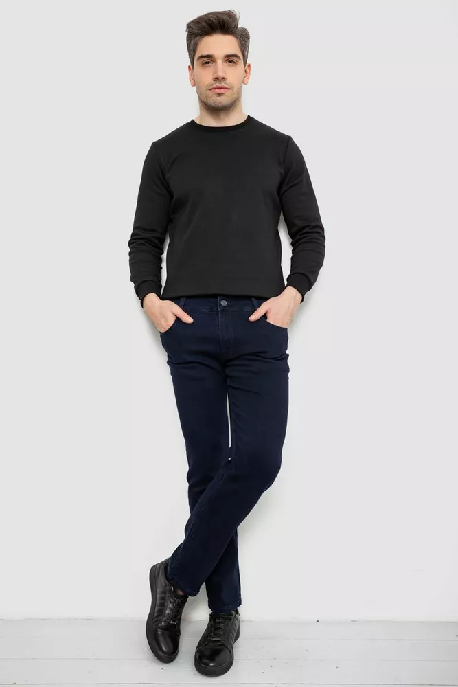 Купить Джинсы мужские однотонные Straight, цвет синий, 244R1049-1 - Фото №2