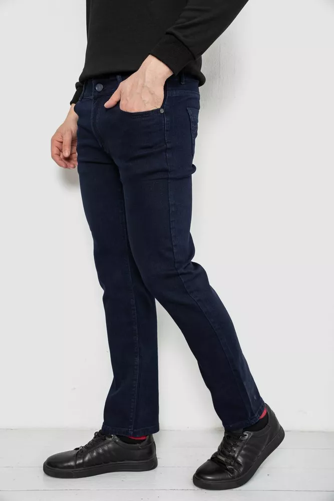 Купить Джинсы мужские однотонные Straight, цвет синий, 244R1049-1 - Фото №3