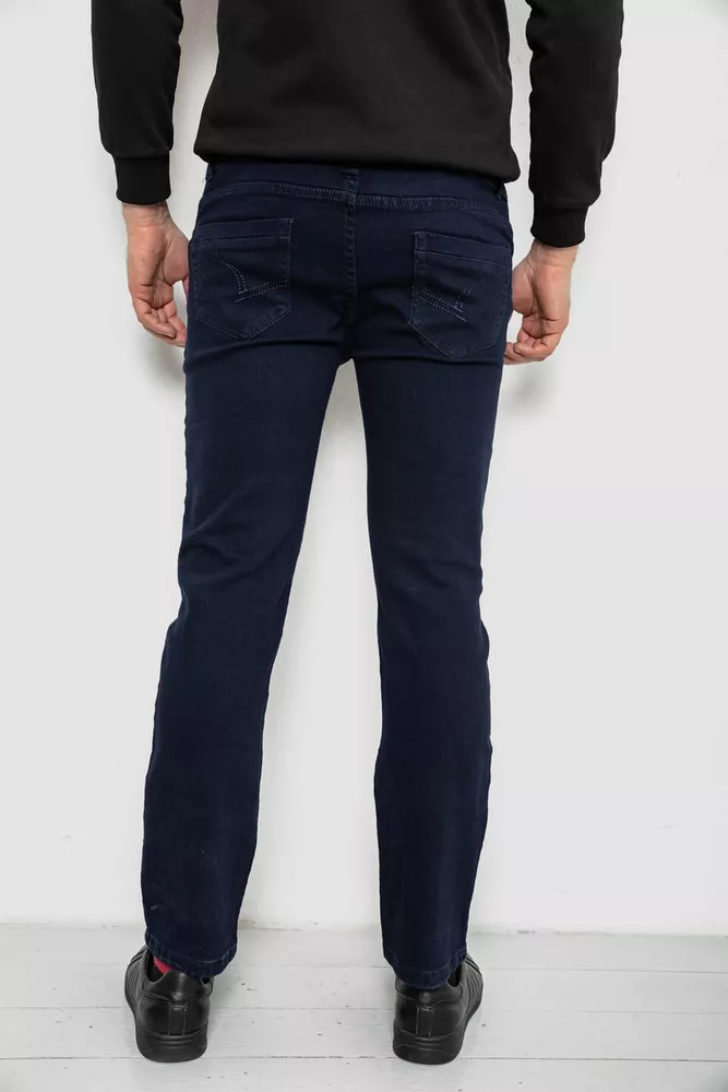 Купить Джинсы мужские однотонные Straight, цвет синий, 244R1049-1 - Фото №4