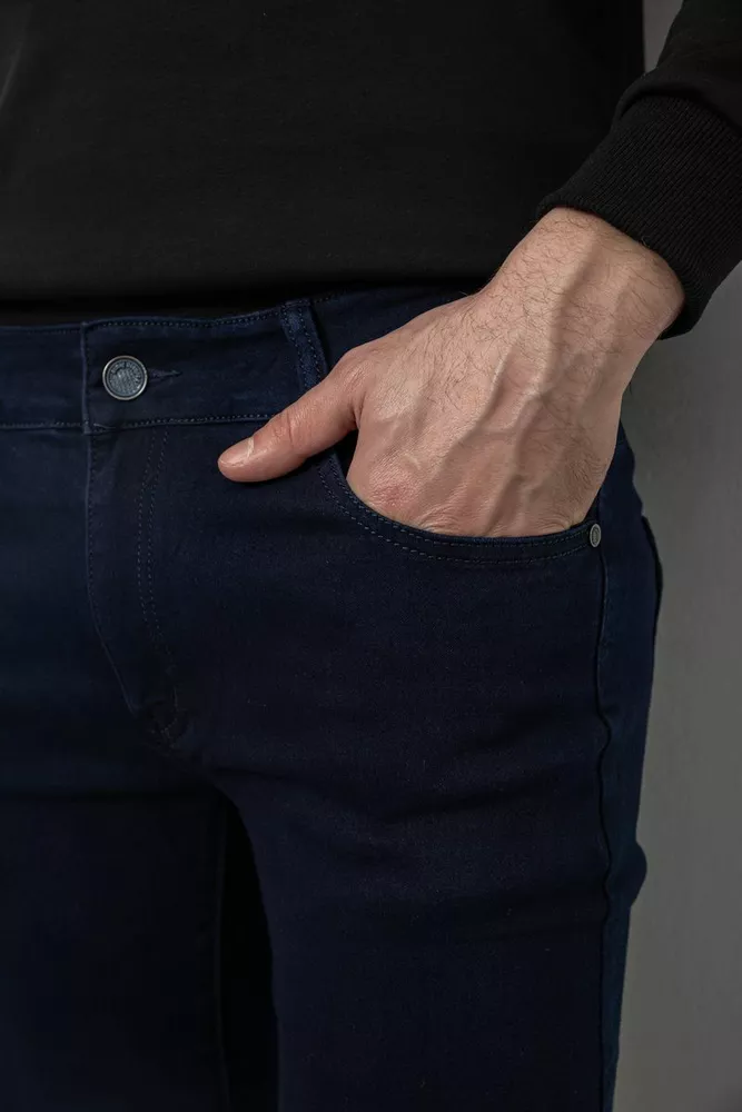 Купить Джинсы мужские однотонные Straight, цвет синий, 244R1049-1 - Фото №5