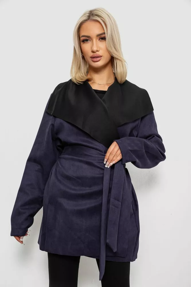 Купити Жіночий кардиган однотонний, колір синій, 257R001 - Фото №1