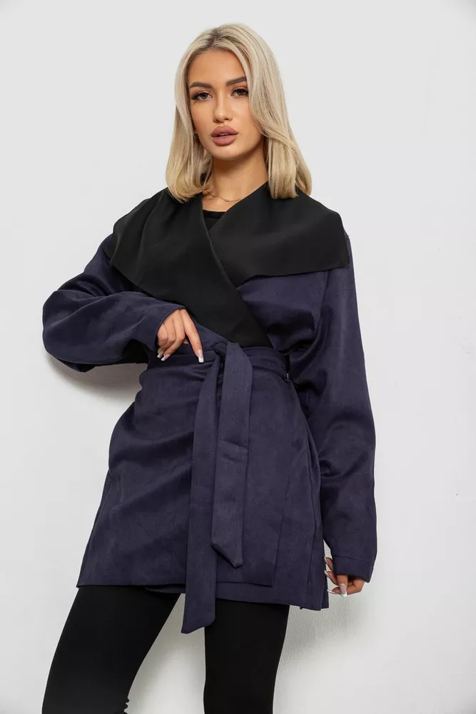 Купити Жіночий кардиган однотонний, колір синій, 257R001 - Фото №3