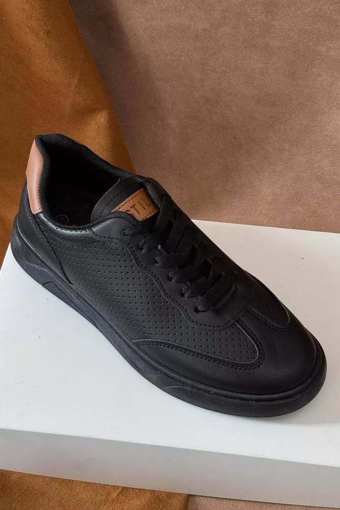 Купить Кеды мужские, цвет черно-коричневый, 248RR123 - Фото №2