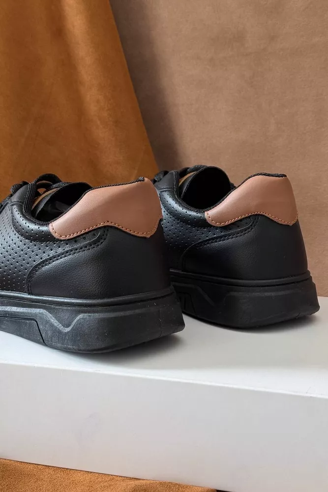 Купить Кеды мужские, цвет черно-коричневый, 248RR123 - Фото №4