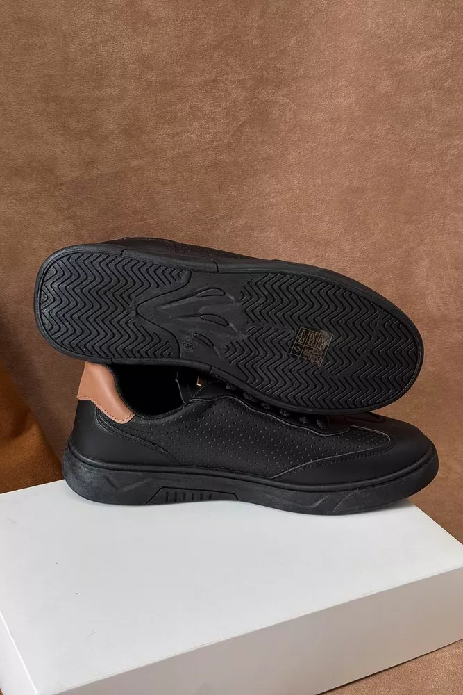 Купить Кеды мужские, цвет черно-коричневый, 248RR123 - Фото №5