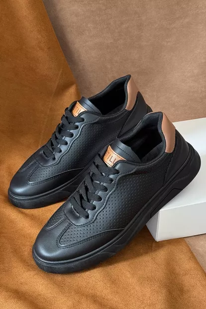 Кеды мужские, цвет черно-коричневый, 248RR123