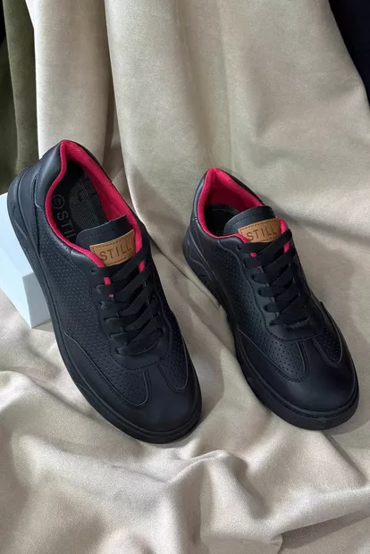 Кеди чоловічі, колір чорно-червоний, 248RR123