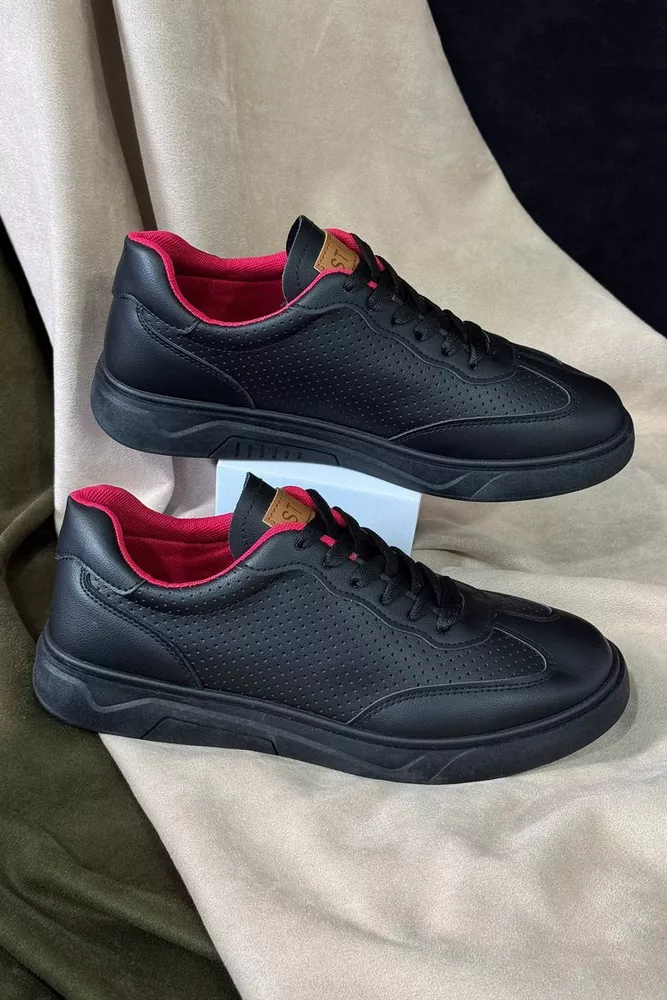 Купити Кеди чоловічі, колір чорно-червоний, 248RR123 - Фото №2