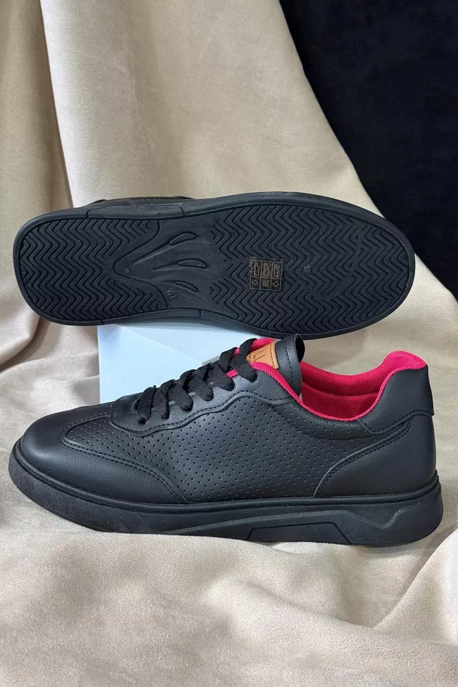 Купити Кеди чоловічі, колір чорно-червоний, 248RR123 - Фото №4