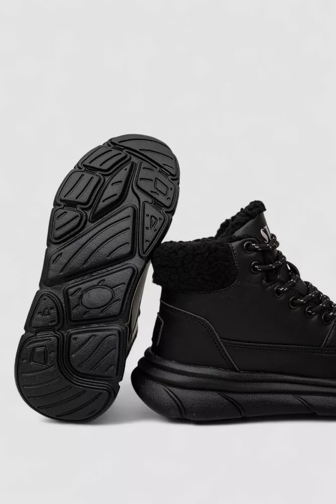 Купить Кроссовки женские зимние на меху, цвет черный, 248RCX657 - Фото №5