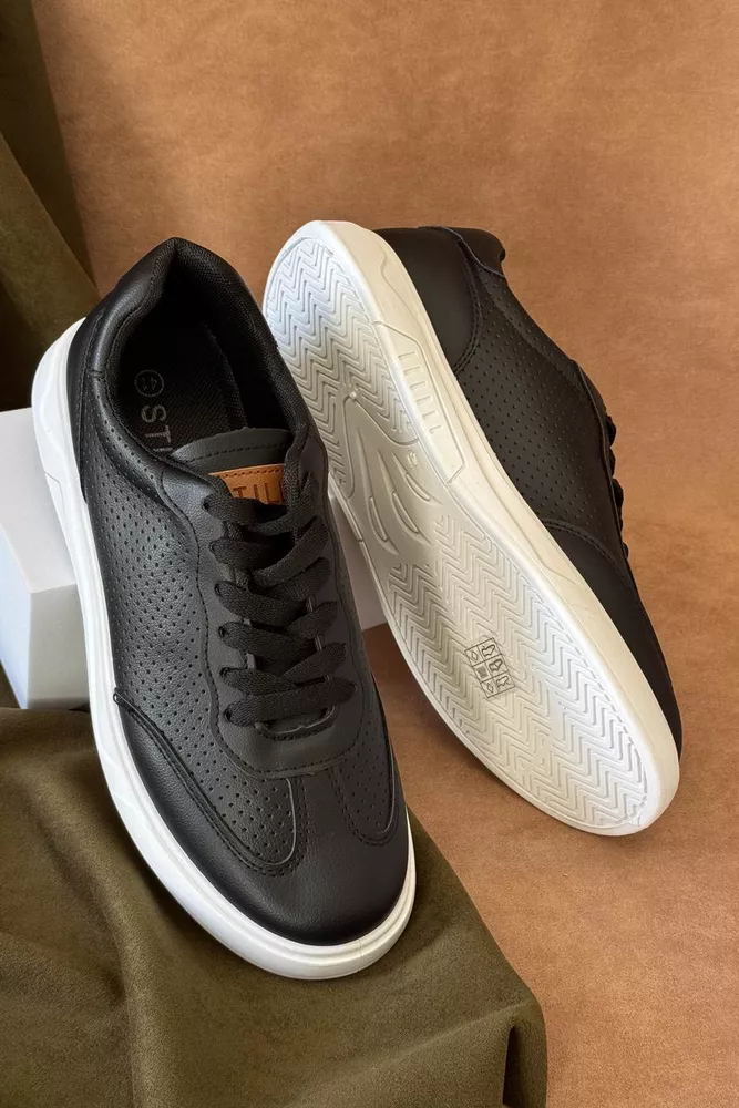 Купить Кеды мужские, цвет черно-белый, 248RR123 - Фото №3