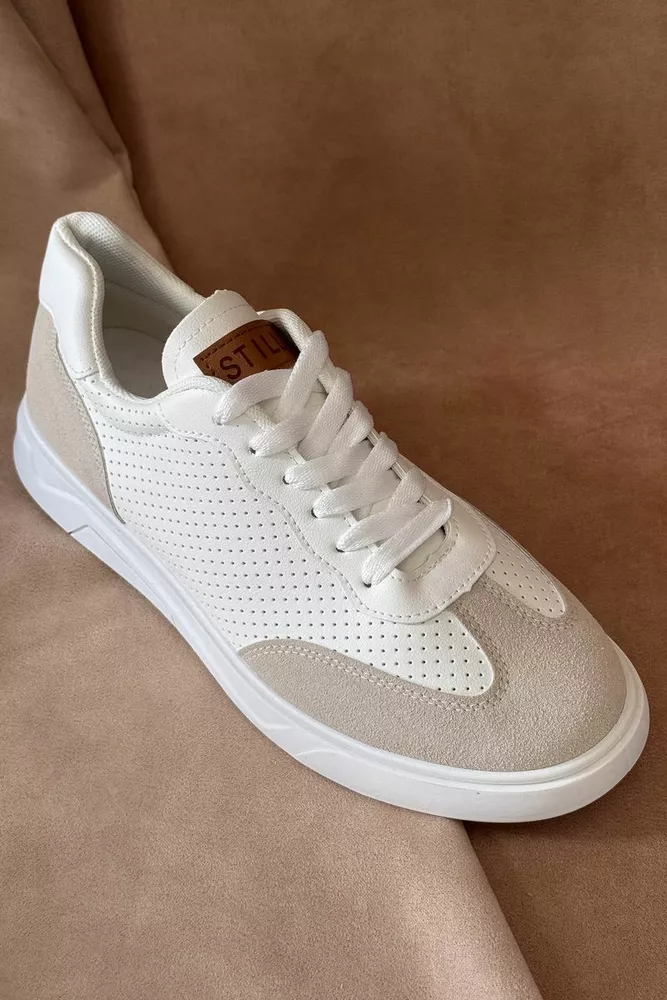 Купити Кеди чоловічі, колір біло-бежевий, 248RR123 - Фото №2