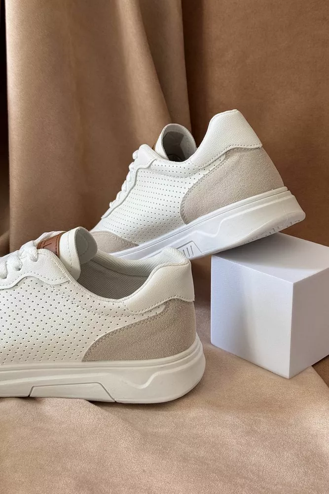 Купити Кеди чоловічі, колір біло-бежевий, 248RR123 - Фото №4