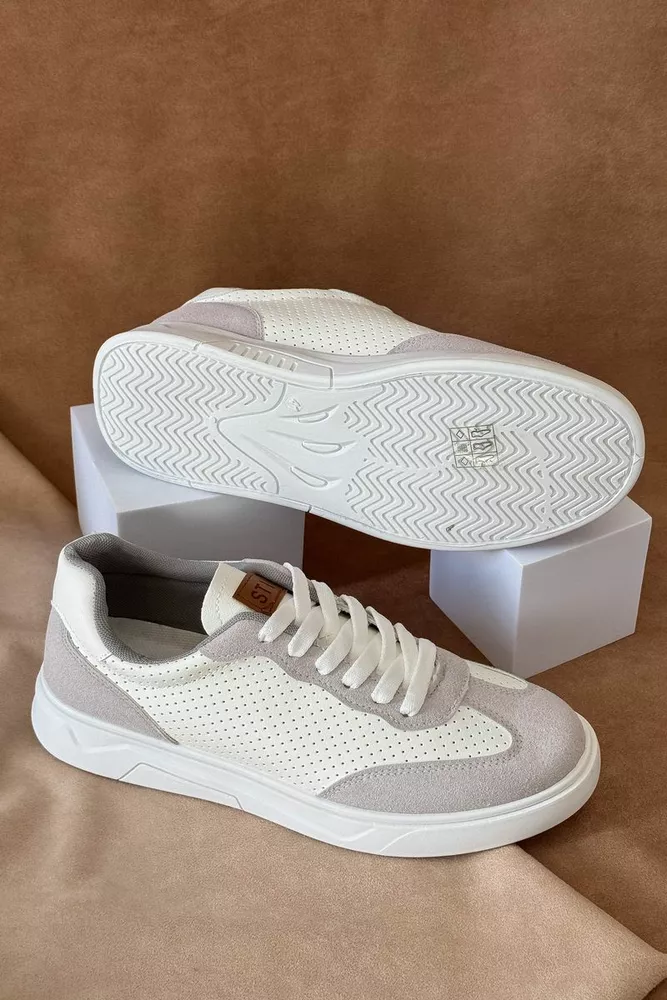 Купить Кеды мужские, цвет бело-серый, 248RR123 - Фото №3