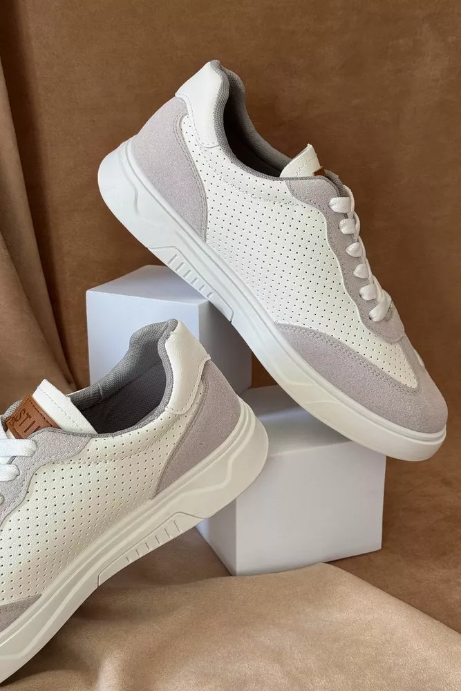 Купить Кеды мужские, цвет бело-серый, 248RR123 - Фото №4