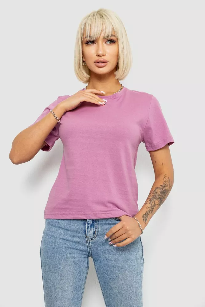 Купити Футболка жіноча однотонна, колір пудровий, 129R8900 - Фото №1