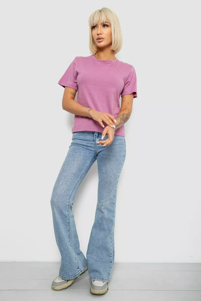 Купити Футболка жіноча однотонна, колір пудровий, 129R8900 - Фото №2
