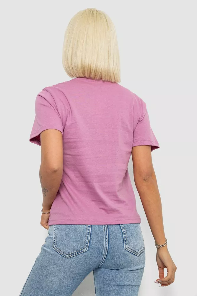 Купити Футболка жіноча однотонна, колір пудровий, 129R8900 - Фото №4