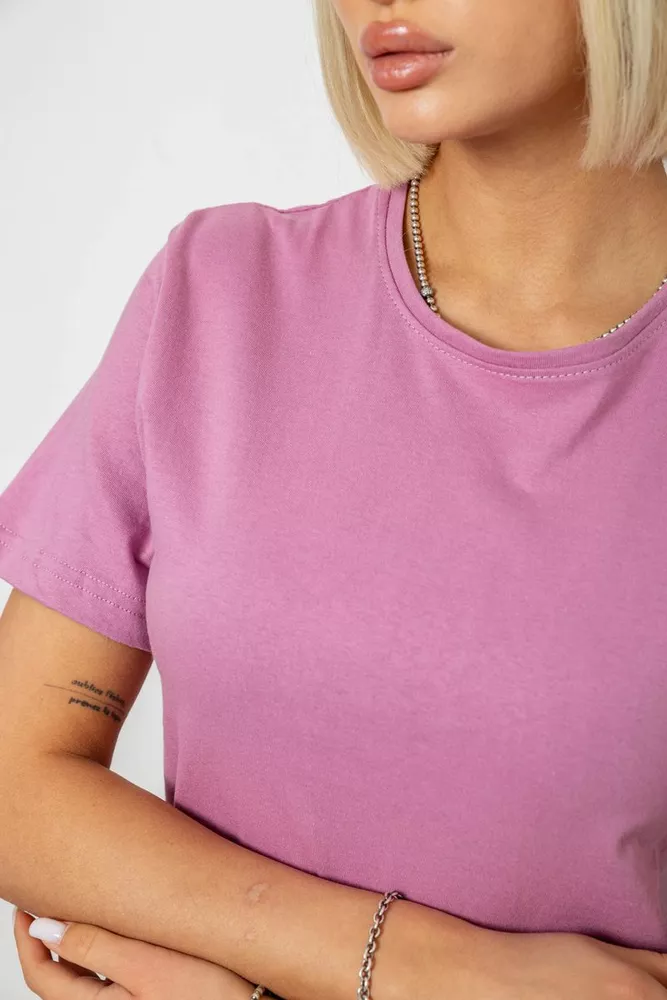 Купити Футболка жіноча однотонна, колір пудровий, 129R8900 - Фото №5