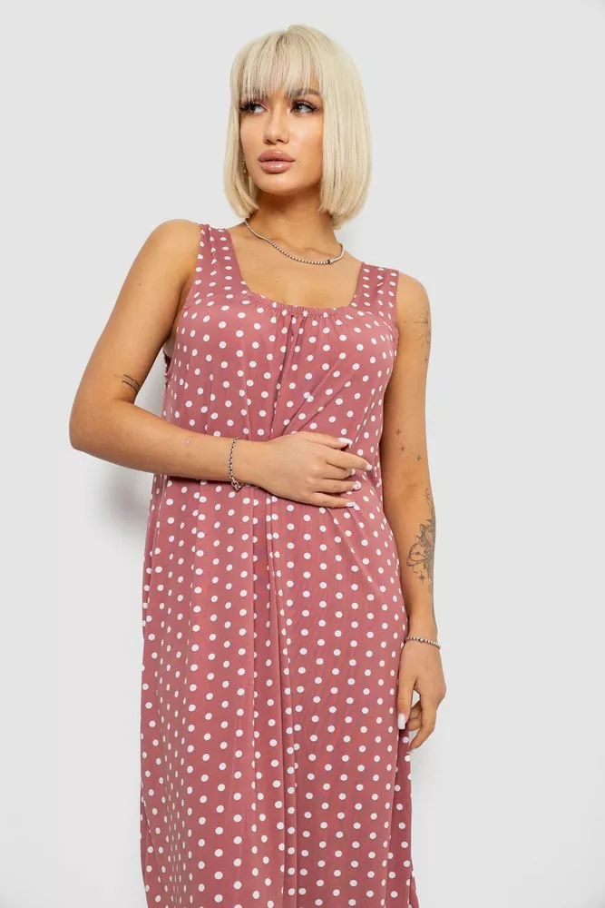 Купити Сарафан жіночий в горох, колір пудровий, 257R733 - Фото №2