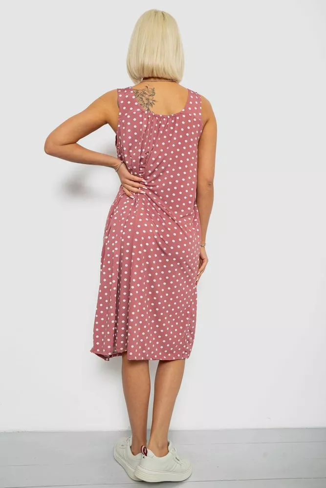 Купити Сарафан жіночий в горох, колір пудровий, 257R733 - Фото №4